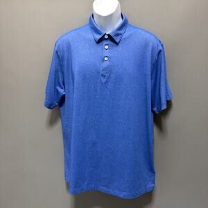 Hawker Rye Men's Heathered Blue Performance Polo Short Sleeve Mens Size XL